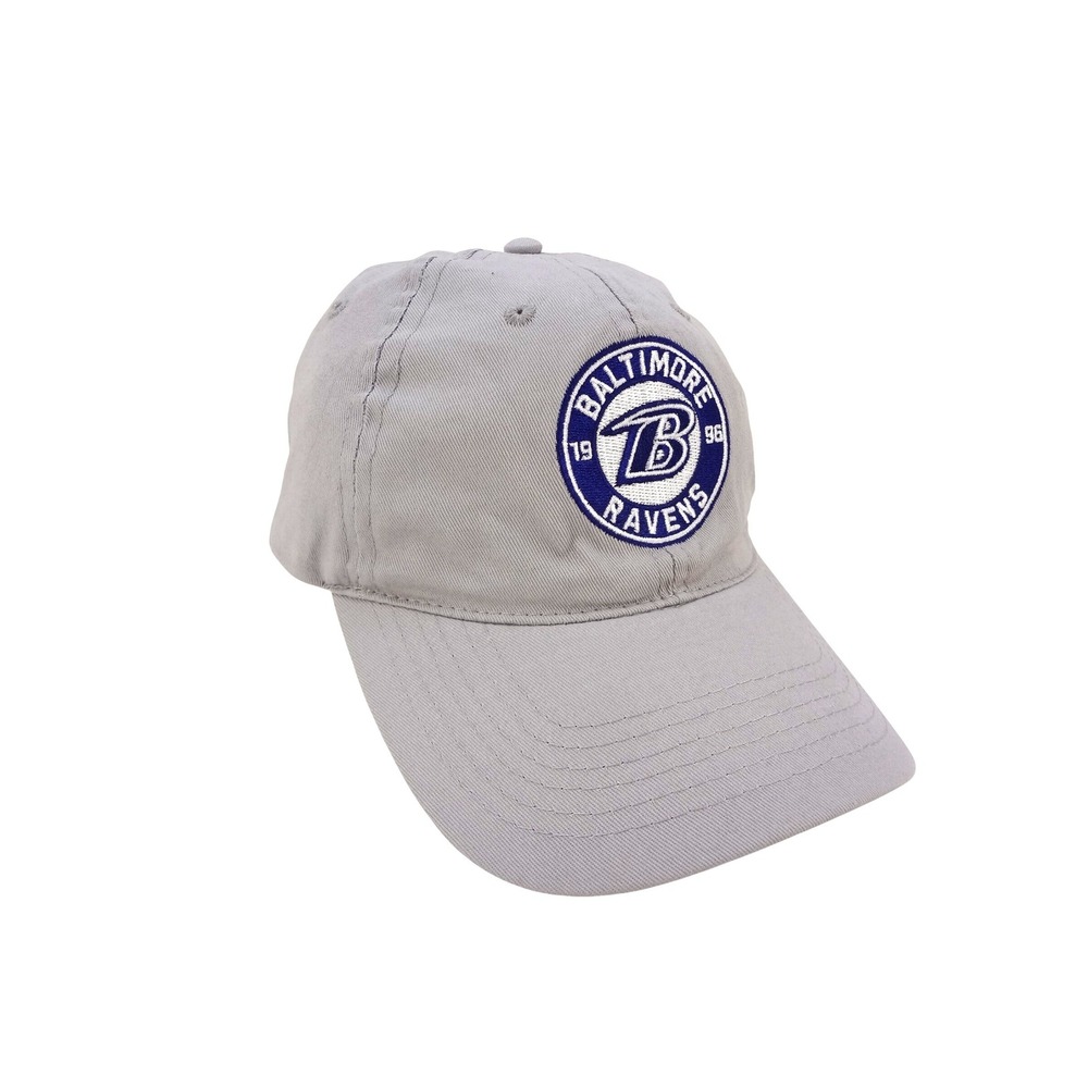 Baltimore Ravens‎ NFL Baseball Hat Mens Grey Adjustable Hook Loop Strap Cap
